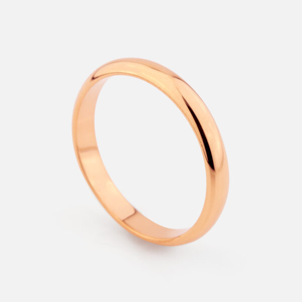 Aliança meia-cana em ouro rosa