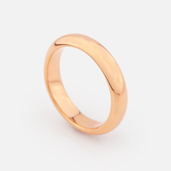 Aliança meia-cana em ouro rosa