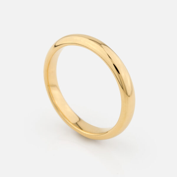 Aliança meia-cana em ouro amarelo