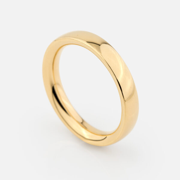 Aliança meia-cana em ouro amarelo