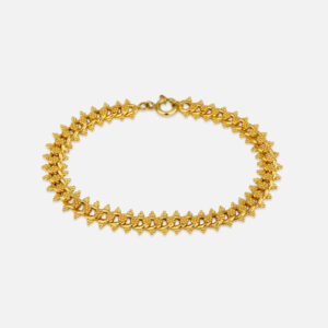 Pulseira Barbela com granitos e ouro amarelo | Filigrana