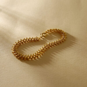 Pulseira Barbela com granitos e ouro amarelo | Filigrana