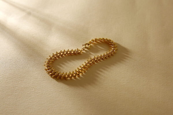 Pulseira Barbela com granitos e ouro amarelo | Filigrana