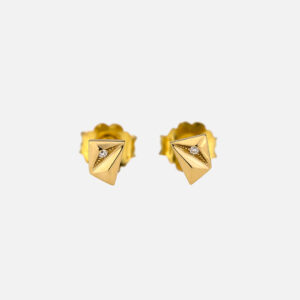 brincos em ouro com diamantes coleção Les Pyramides da leitão & Irmão