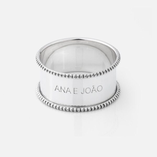 Argola de guardanapo em prata modelo contas da Leitão & Irmão