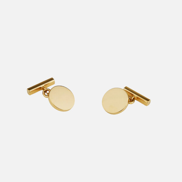Botões de punho modelo Bolacha em ouro para personalizar da Leitão & Irmão