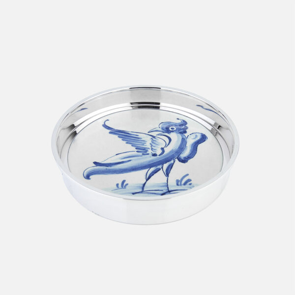 Base de Garrafa em prata e Azulejo Português | Desenho Fénix