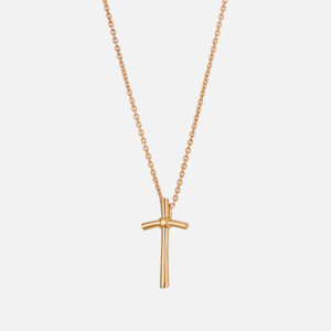 Colar cruz báculo papal em ouro e diamantes da coleção Peace, hope and love