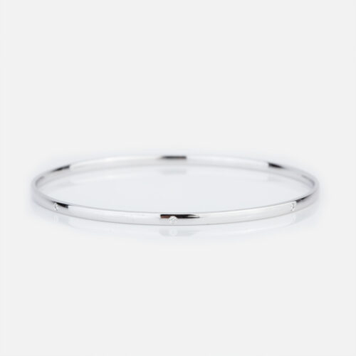 Pulseira escrava em ouro branco com 7 diamantes da Leitão & Irmão