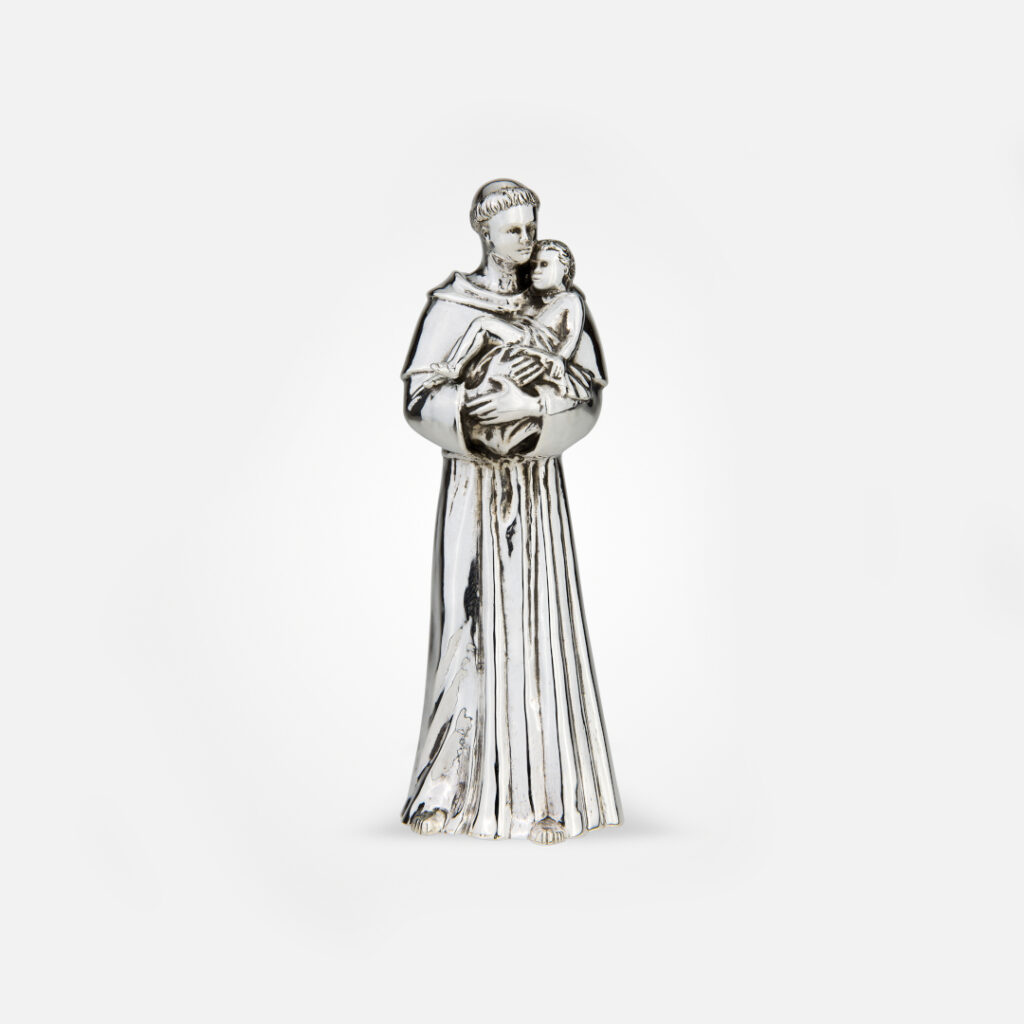 Escultura Santo António de Lisboa em prata da Leitão & Irmão