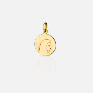 Medalha da luz Nossa Senhora em ouro da Leitão & Irmão
