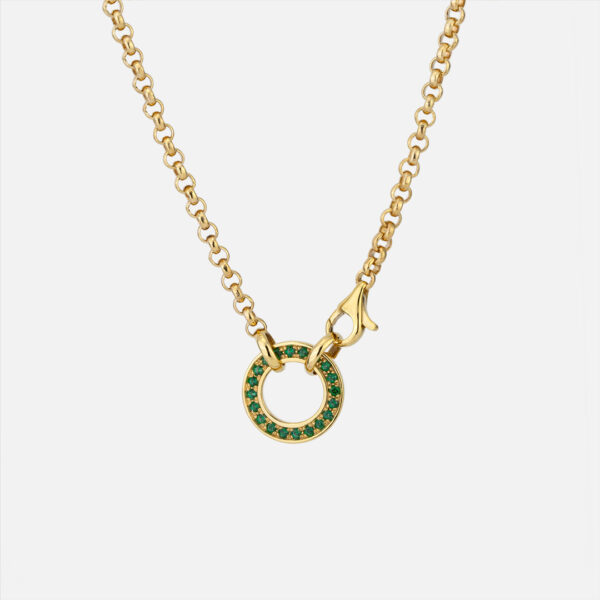 Colar reversível em ouro, de um lado com diamantes do outro com topázios verdes da coleção inverso da Leitão & Irmão